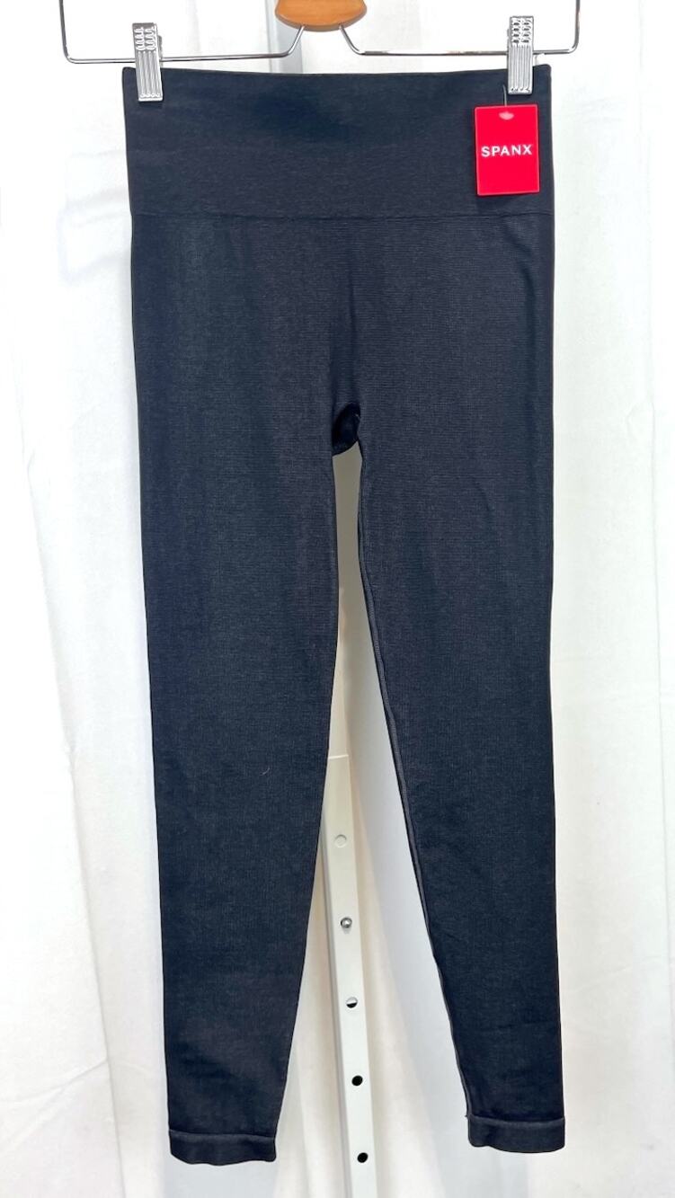 NWT SPANX Look At Me Now Leggings Track Stripe 50232R Graphic Dust Gray Size S